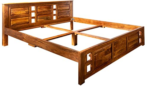 MASSIVMOEBEL24.DE | Oxford Bett Classic 140x200#251 Akazie, Farbe:Hellbraun lackiert