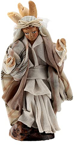Holyart Ragazzo Porta Pane 8 cm Terracotta presepe Napoletano