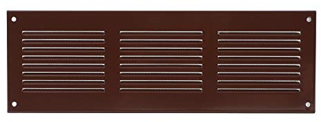 300x100mm Ventilationsgaller i Brunt Stål med Myggskydd - Metallgaller för Ventilation