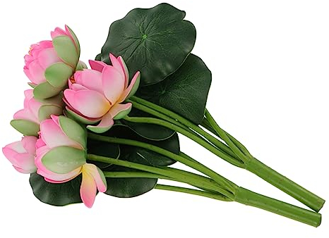 Abaodam 2 Stücke Realistische Simulation Lotus Blume Künstliche Blume Trauben Grüne Pflanze Für Home Office Bibliothek