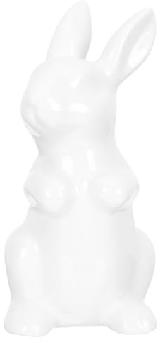 MUCKLILY Kaninchen-verzierung Mini Hase Skulptur Kaninchen Landschaft Ornamente Mini Osterhasen Figur Hasen Dekofigur Landschaft Deko Büro Tischdekoration Weiß Tier Keramik