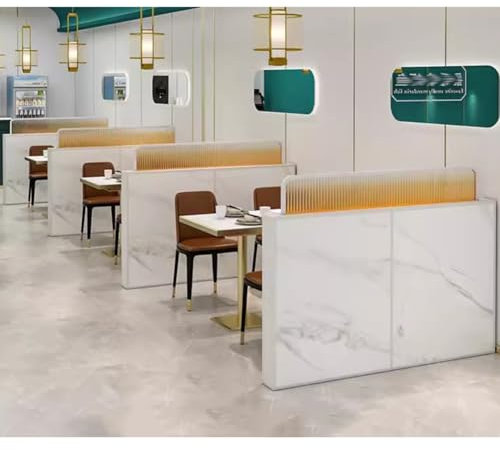 Trennwände Für Essbereiche, Bildschirmpartition Auf Arbeitsplatte Dekorative Trennwände des Restaurants Gestreifte Matte Glass Schreibtisch Divider Für Bürodekoration (Farbe : Weiß, Größe : 100x45cm