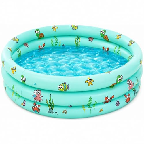 Planschbecken für Kinder,Kinderpool,Planschbecken Eckig,Planschbecken Deep Dive 100 x 35 cm,Pool für Sommer Strand Garten Wasserspaß