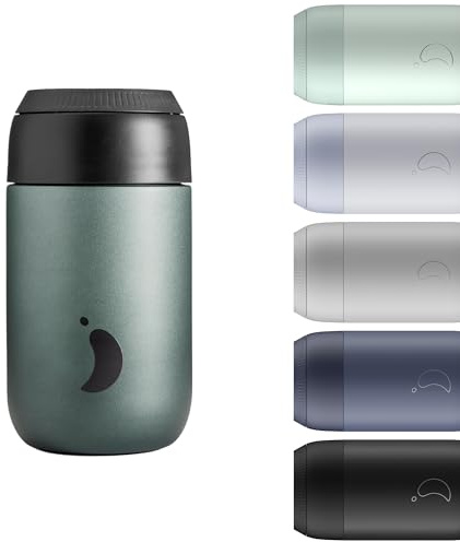 Chilly's Series 2 Coffee Cup - Tight Seal, No Sweating - BPA-Free Stainless Steel - Reusable - Double Walled, Vacuum Insulated - Ombre - Slate, 340ml