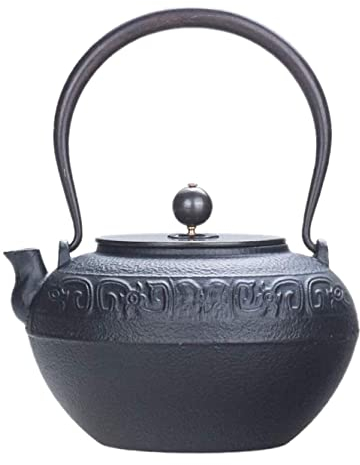 Tetera Marroqui Tetera De Hierro Fundido De 47oz/1,4 L, Teteras De Hierro Fundido, Tetera De Agua Hirviendo Hecha A Mano, Mango De Cobre, Cubierta De Cobre Tetera Turca