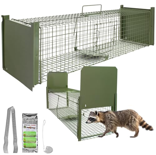 Petigi Lebendfalle Drahtfalle Marder Lebend Wiesel Garten Kaninchen Abwehr Umsiedeln Falle Haus Zubehör Ratte Rattenfalle Vertreiben Dachboden 102 x 26 x 26 cm Grün