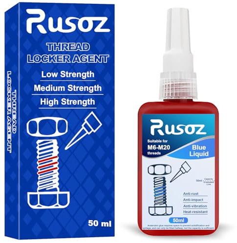 Rusoz Fijador Tornillos Media Resistencia 50ml Universal Roscas Adhesivo Para Pegar Tornillos Metal Pegamento Anaeróbico Fijador de Roscas (Azul)