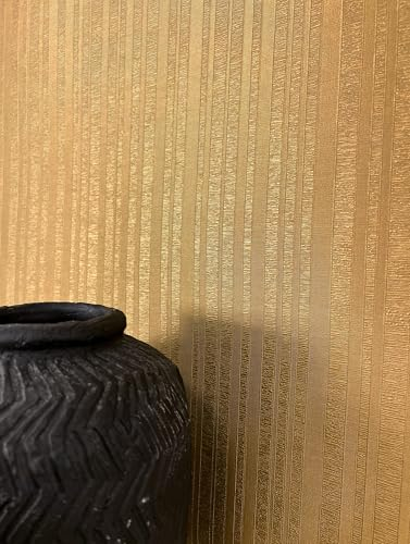 NEWROOM Tapete Gold Vliestapete Streifen - EXTRABREIT 70cm - Streifentapete Glamour Glanz Glamour Glanztapete Modern Glamour Linien