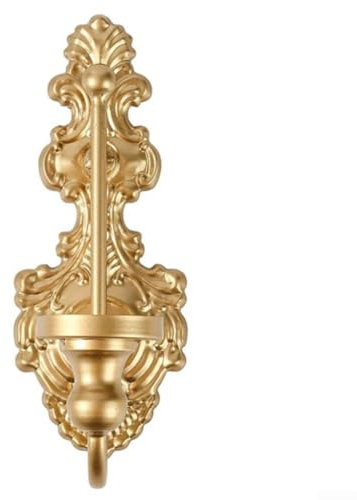 Wand-Kerzenhalter in Antik-Optik, stabiler Gusseisen, konische Wandleuchter, um Ihr Zuhause ästhetisch zu verschönern (Gold)