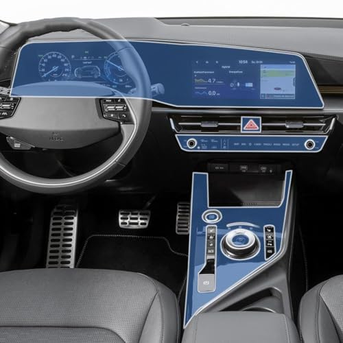 LDKH Pellicola Trasparente in TPU per KIA NIRO SG2 2022-2023, Pellicola Protettiva per Display, AntiGraffio Cruscotto di Navigazione della Console Centrale,Style A 353mm-transparent