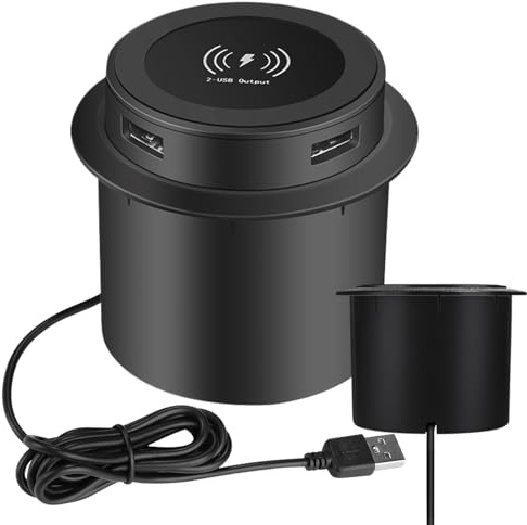 Unsichtbares drahtloses Ladegerät, unter Desk Wireless Charger - USB -Desktop eingebettetes drahtloses Ladegerät,Smart Multifunktionales Handyzubehör für Schreibtisch, Schalter, Bett, Wohnzimmer, Wohn