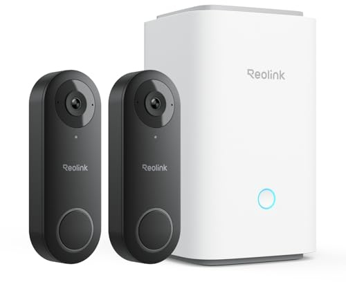 Reolink Bundle of Video Doorbell mit HomeHub Akku Türklingel, 2K Kamera, 1:1 Sicht, 2,4/5GHz WLAN, Personen-/Fahrzeug-/Paketerkennung, 2-Wege-Audio, ohne Monatsgebühr