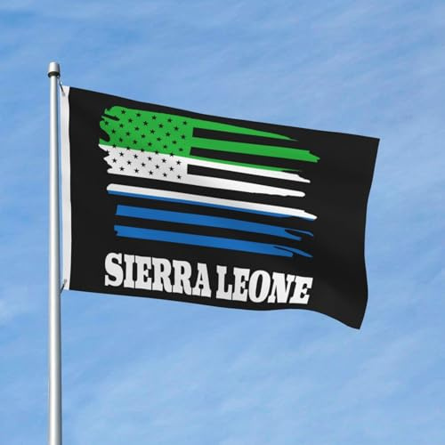 Bandera de Estados Unidos, Sierra Leona, banderas de jardín, primavera, verano, otoño e invierno, decoración del hogar, pancarta de doble cara, ligera, 3x5 pies, divertidas pancartas para exteriore
