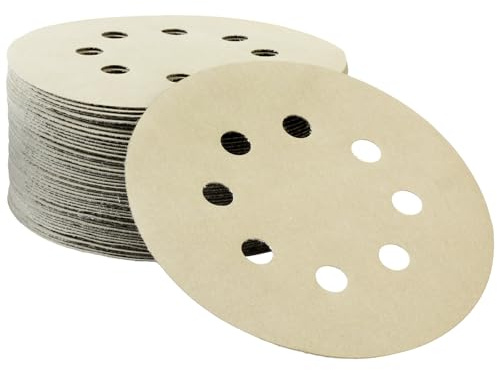 50 PCS 125mm Sanding Discs 5000 Grit Wet and Dry Sandpaper 8-Hole Hook and Loop Sandpaper Round Orbital Random Sander Discs for Polishing Wood, Metal, Wall and Car