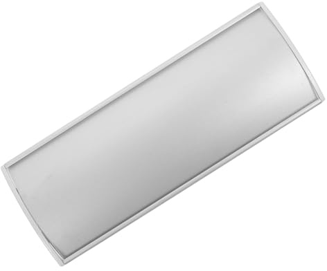 OFFSCH Placa para Puerta de Oficina de Aleación de Aluminio Curvada, Letrero Nombre Plateado 24,5x11,5 Cm, Soporte para Letreros de Pared, Placa de Identificación Comercial y Escolar