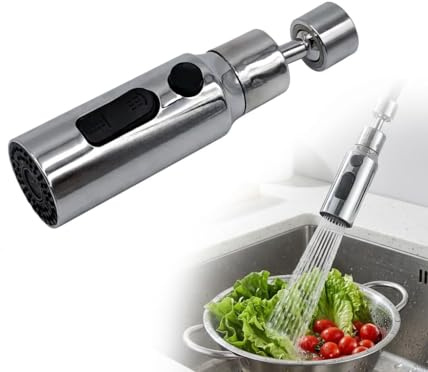 Kitchen Tap Spray Head, 360° Swivel Faucet Extender, FM22 M24 with 3 Modes, G1/2 Inch Connection and Aerator Adapters for Sink Tap Replacement