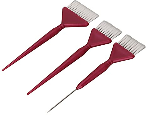 TOPINCN Set di Pennelli per Colorare i Capelli per la Casa del Salone, Manico Antiscivolo, Pennello per Tintura per Capelli, Strumento per Colorare i, Kit di Pennelli per i 3 Pezzi