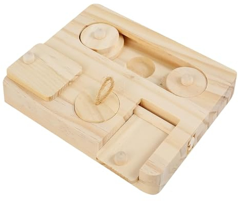 Juguetes de forrajeo para Conejos Dispensador de Madera para Forrajeo para | de Enriquecimiento para Mascotas Para jaula interior, hogar, hámster, ratones, conejos