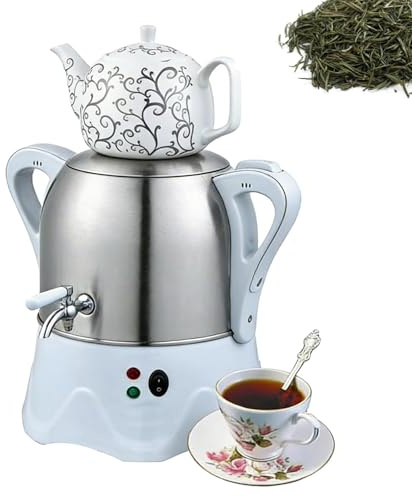 2000w Elektrisk Turkisk Tebryggare, 3l Tekanna I Rostfritt Stål, 1l Keramisk Tekanna, Elektrisk Samovar, Med Varmhållningsfunktion, För Kaffe, Doftande Te, Turkiskt Te #2