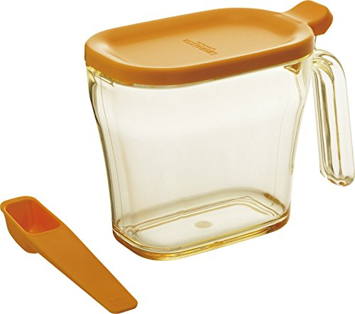 LIBERALISTA Spice Container Jar with Measuring Spoon Slim Yellow