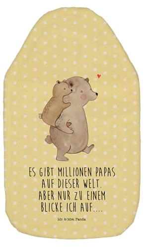 Mr. & Mrs. Panda Wärmflasche Papa Bär - Geschenk, Bettflasche, Wärmflaschenbezug, Vatertag, Wärmekissen, Wärmflasche mit Bezug, Kleine Wärmflasche,