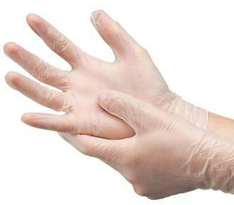 ComDent ® Einmalhandschuhe für Untersuchungen, Vinyl, transparent, latex- und puderfrei, 100 Stück (groß)