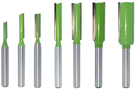 DingGreat 7 Stück 6mm Schaft Gerade Fräser Set, Einzel- / Doppelflöte Nutfräser Holzfräser Fräser