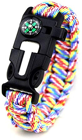 Bryights Paracord Armband Multifunktionale Militärische Notfallüberleben Paracord 4Mm Armband Outdoor Scraper Whistle Schnalle Paracord Werkzeuge 550 Paracord-Regenbogen