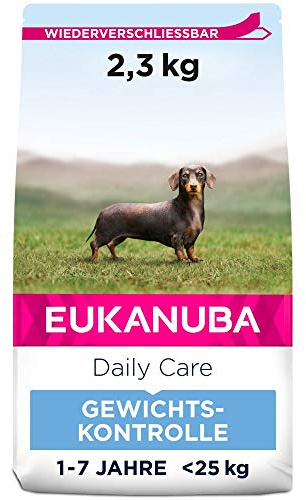 Eukanuba Daily Care Weight Control für kleine & mittelgroße Rassen - Fettarmes Hundefutter zum Gewichtserhalt oder Diät bei Übergewicht, 2,3 kg