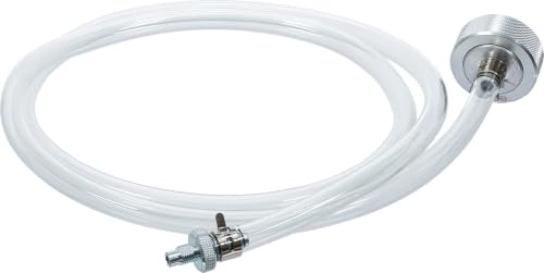 BGS 1405 | Getriebeöl-Befüllschlauch | für VAG DSG Getriebe | Schlauchlänge 1,5 m | Rücklaufventil | Aluminium-Adapter | M10 x 1 getriebeseitig | M38 x 3 behälterseitig