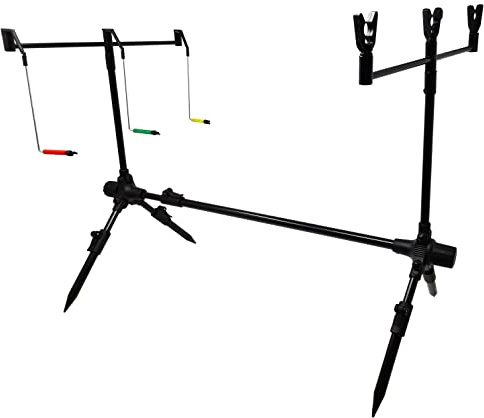 KingCarp - Canne à pêche Pod jusqu'à 3 cannes avec supports, échangistes et sac de transport réglable de 70 cm à 110 cm - Pour lacs et rivières [25-3399]