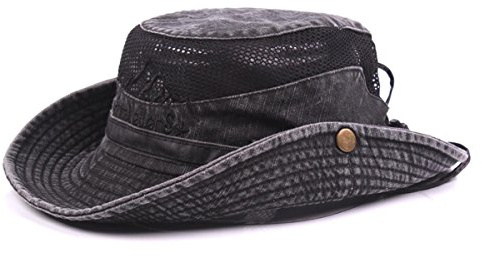 KeepSa Baumwolle Sonnenhut Herren Sommerhut UV Schutz Wanderhut Fischerhut Trekking Faltbar SafariHut mit Kinnband Outdoor Buschhut Hiking Bucket Hat