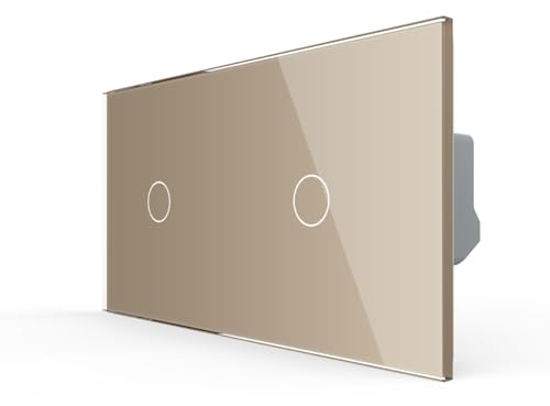 LIVOLO Touch zwei Wechselschalter/Kreuzschalter mit LED Kontrollleuchte für UP inkl. Glasrahmen in Gold