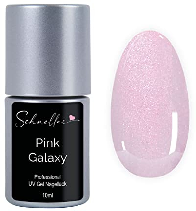 SN Pink Galaxy UV Nagellack rosa Glitzer VEGAN Shellac Shimmer Gel Nail Polish Lack pink Farbgel deckend 10 ml