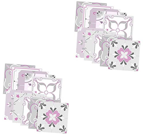 Abaodam 2 Sets Aufkleber für Badezimmer Selbstklebende Bodenfliesen Retro-muster Entfernbare Fliesenaufkleber für Zuhause 20 Stück