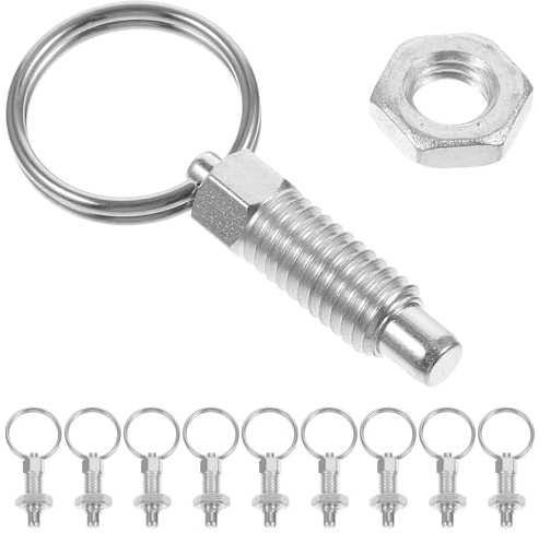 Perno a Molla Acciaio 10 Pz, Tappo di Blocco per Strutture Agricole | Resistente a Corrosione e Usura, Testa Rotonda in Metallo Argentato, Accessorio Portatile per Giardinaggio