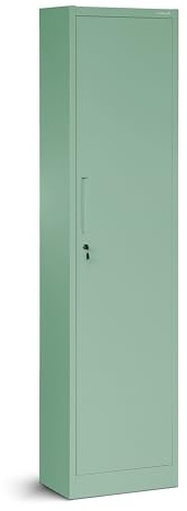 Jan Nowak Armario de Oficina C001A Armario de Almacenamiento metálico 4 estantes Puerta abatible Pintura en Polvo Metal 185 cm x 45 cm x 40 cm (Verde Pastel)