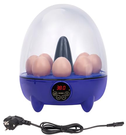 MUALROUS Ei Inkubator, 8 Eier Geflügel Hatcher mit Feuchtigkeits-Temperaturregelung, Mini Hühner Inkubator 360 View Geflügel Inkubator für Hühner Quail Ente Gans Vogel Türkei Eier
