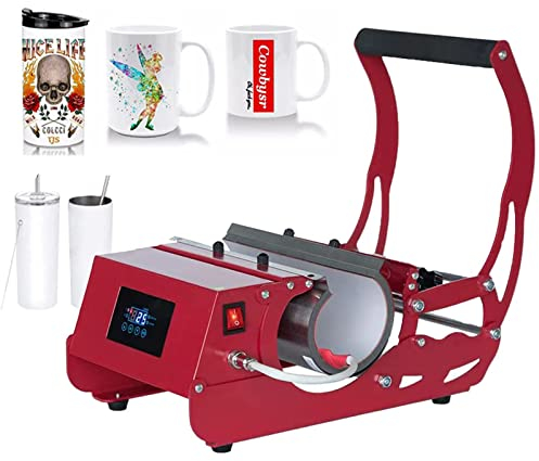 Lxwyq Tumbler Heat Press Transfer Machine, Sublimation Mug Cup Heat Transfer Machine Mug Press for 16oz/20oz/30oz Skinny Tumbler Mug Cup (Rouge)