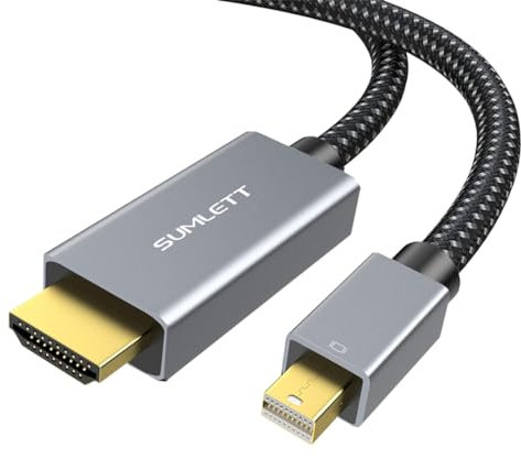 Cable Mini DisplayPort (Mini DP) a HDMI, Thunderbolt 2 a 4K HDMI, adaptador de cable trenzado de nailon compatible con 2K, 1080P compatible con MacBook Air/Pro, Microsoft Surface Pro/Dock, monitor,