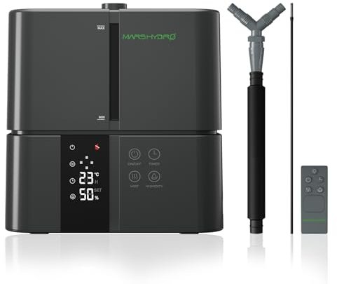 MARS HYDRO Pflanzen Luftbefeuchter 5L, Top-Fill Ultraschall Humidifier, mit einstellbarer Luftfeuchtigkeit, Timer-Funktion und Leise Betrieb für Growzelt, Innenbepflanzung, Schlafzimmer