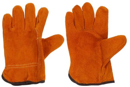 Gadpiparty 1paar Schweißhandschuhe Für Männer Hitzebeständige Kurze Vollleder-schweißerhandschuhe Für Industrielle Arbeiten Hand Und Verbrennungsschutz Für Schweißen Und Demontage