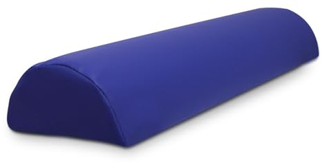 QUIRUMED WELLCORE Cojín Medio Cilindro de Masaje, 60 x 18 cm, Polipiel, Desenfundable, Rellenos de Espuma, para Yoga, para Fitness, para Camilla de Masaje, Ergonómico, Azul