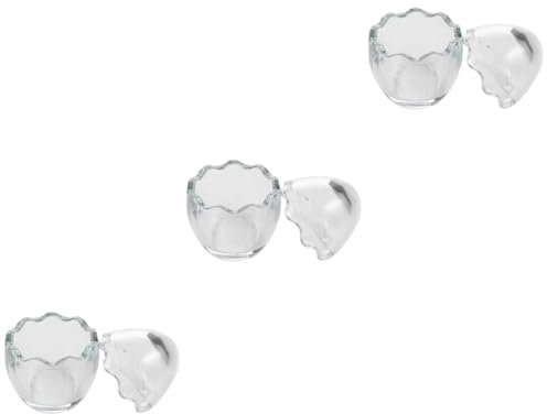 Cabilock 3pcs Yogurt Cups Glass Pudding Containers for Dessert Party Wedding Present