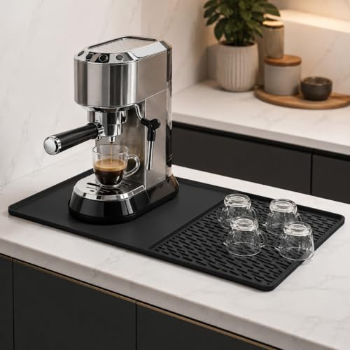 Bafeil Coffee Machine Mat, Large Silicone Coffee Matt 40.5x61cm, Drying Mat for Kitchen Counter, Coffee Bar Mat Quick-Drying Worktops Protector Coffee Machine Accessories