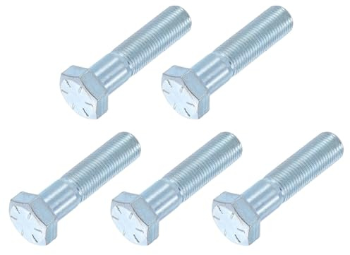 METALLIXITY Sechskantschrauben (1/2-20 x 2) 5Stk, Kohlenstoffstahl verzinkt, UNF Feingewinde, Außensechskant, Sechskantschraube - Für Möbelreparatur, Silber