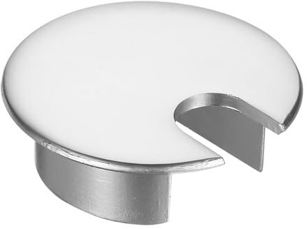 sourcing map Desk Grommet 1.4 Inch, Zinc Alloy Round Desk Hole Cover Wire Cable Cord Organizer for Home Office Computer Table Cables, 35mm, Dark Silver