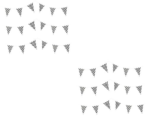 JOINPAYA 2pcs Checkered Flag Banner Racing Car Party Decorations 30 Meter Festival Flags Poles