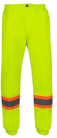 VENDACE Hi Vis Safety Sweatpants for Men Reflective High Visibility Winter Construction Work Pants Class E(Yellow,2XL)