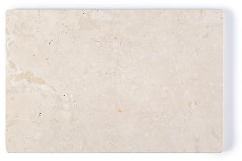 Koville Tagliere in marmo travertino naturale per bancone della cucina, 30,5 x 20,3 cm, lastra di vera pietra per formaggi per decorare la casa, pasticceria in pietra, vassoio per profumo da bagno